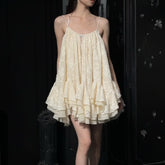 throwback thursday outfits spirit week /New Beautiful Exquisite Jacquard Sling Dress Ruffled Loose Holiday Skirt